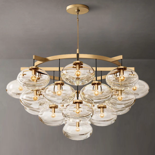 Cabrette Float Glass Round Chandelier 48"