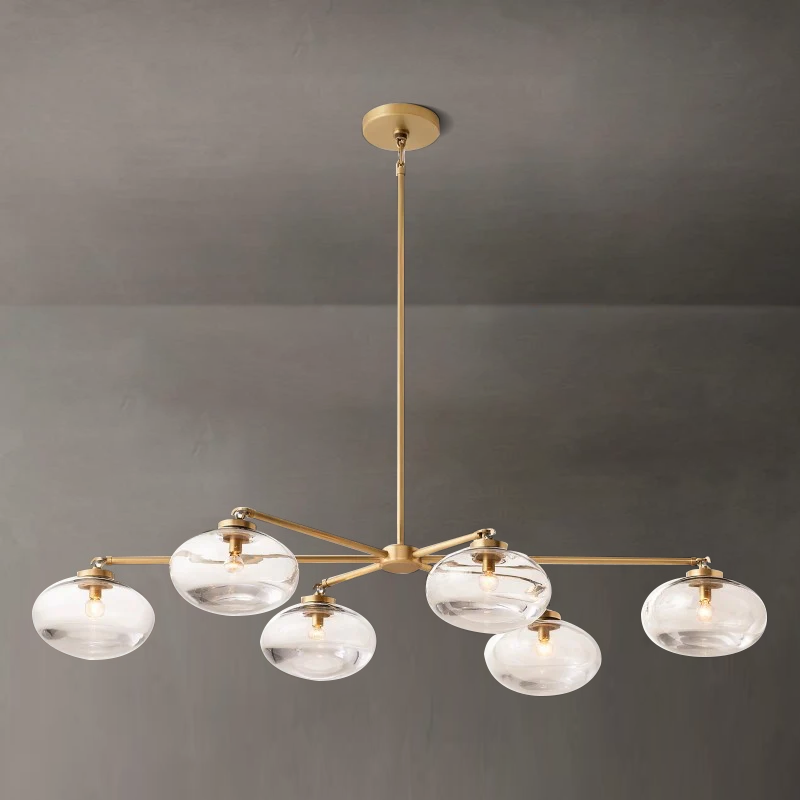 Cabrette Float Glass Mobile Linear Chandelier 72"