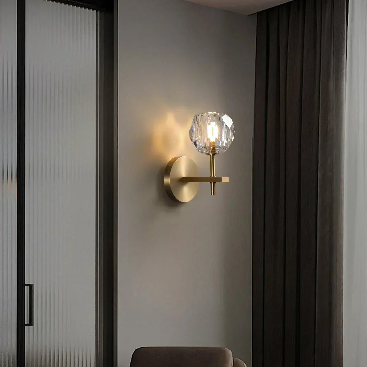 Boule De Radiant Crystal Short Wall Sconce