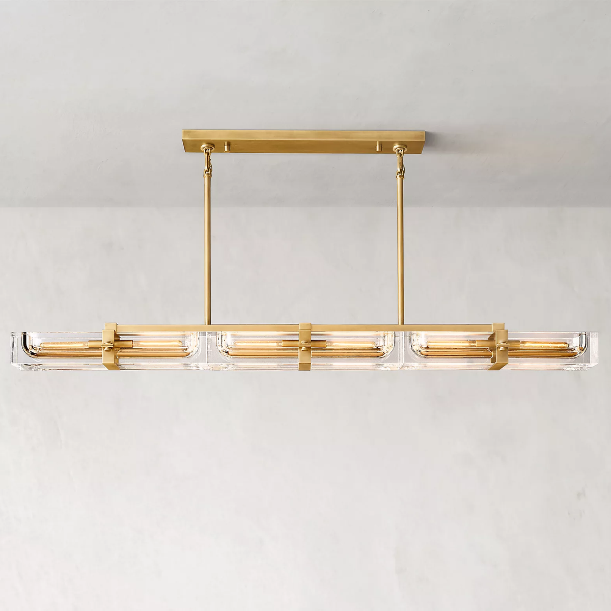 Savile Crystal Block Linear Chandelier 72"