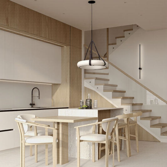 Isidore Leather Alabaster Chandelier