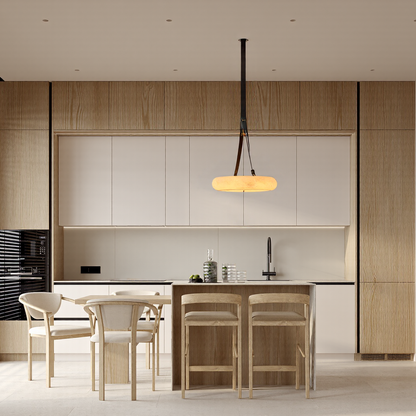 Isidore Leather Alabaster Chandelier