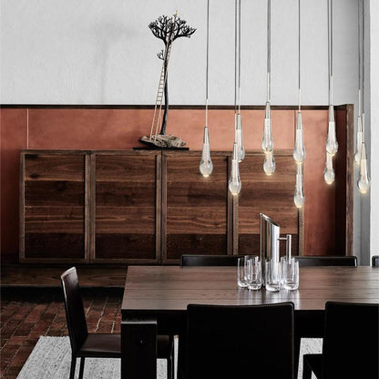 Soltaire Raindrop Glass Linear Chandelier
