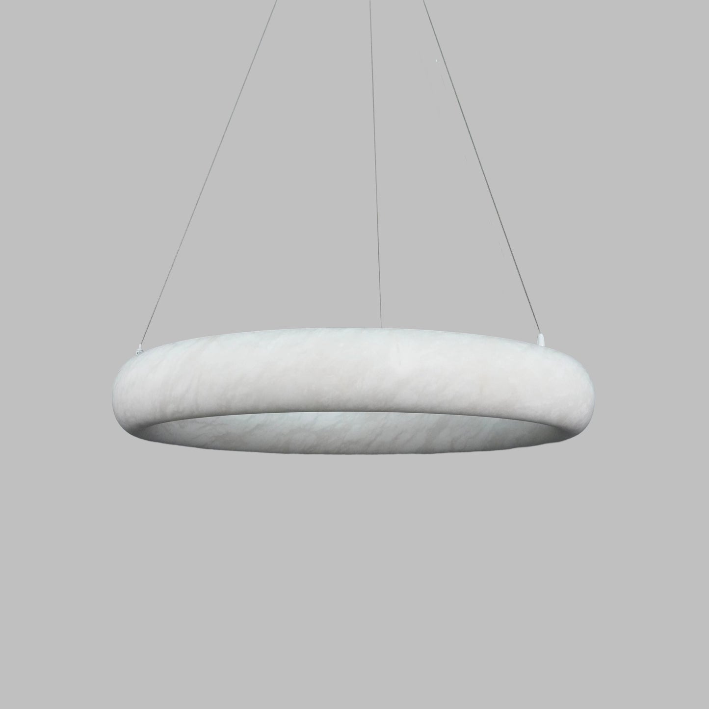 White Alabaster Adjustable Suspension Chandelier