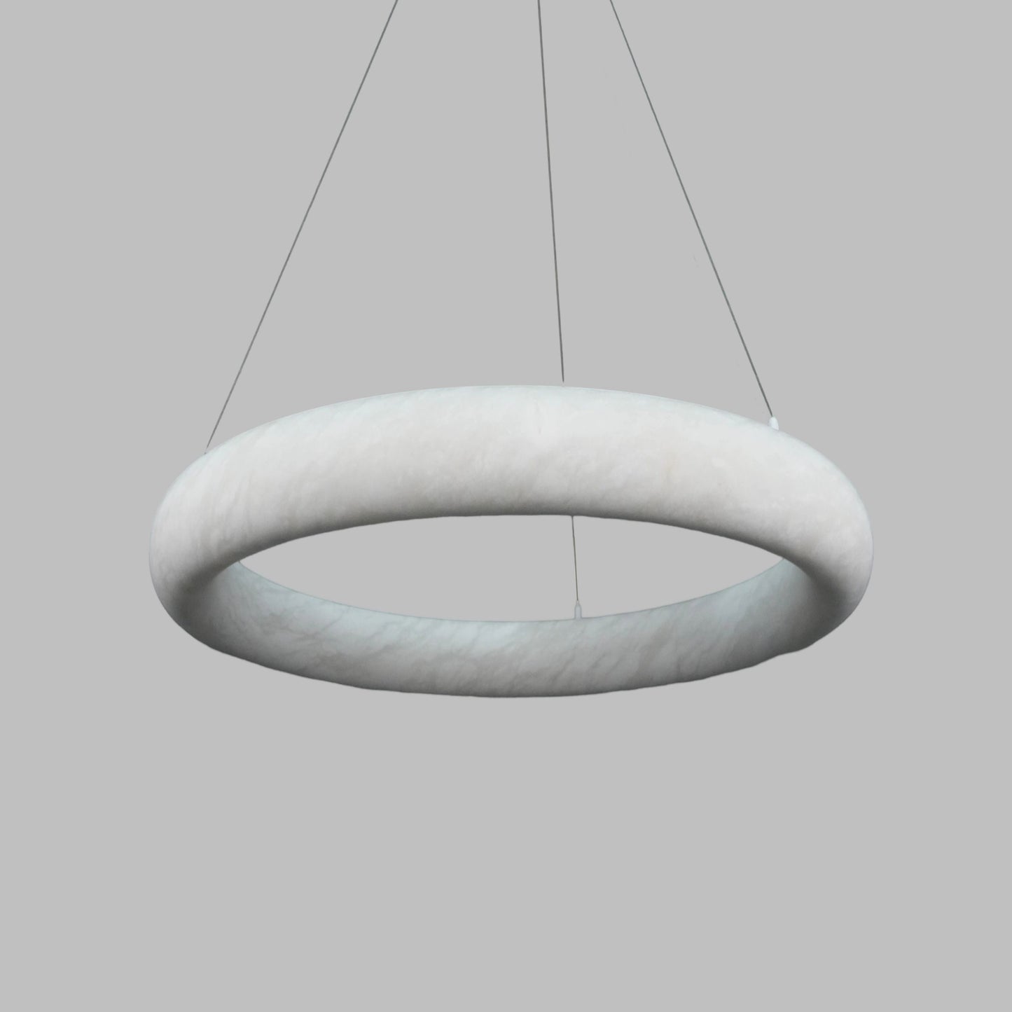 White Alabaster Adjustable Suspension Chandelier
