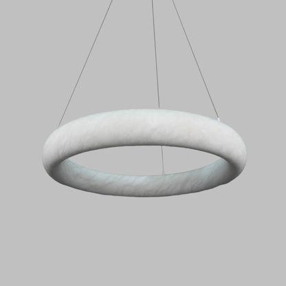 White Alabaster Adjustable Suspension Chandelier