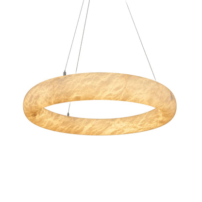 White Alabaster Adjustable Suspension Chandelier