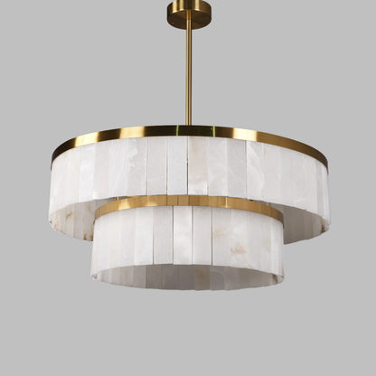 Two-Tier Alabaster Light Fixture