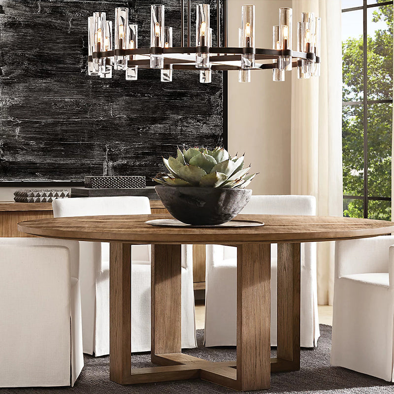 Ravelle Clear Glass Round Chandelier 60"