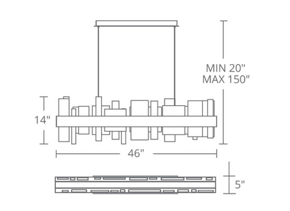Alabaster Acropolis LED Linear Chandelier