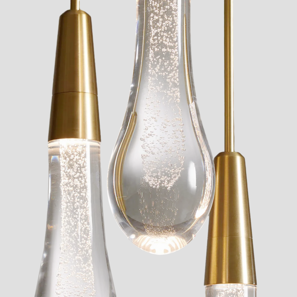 Soltaire Raindrop Glass Linear Chandelier