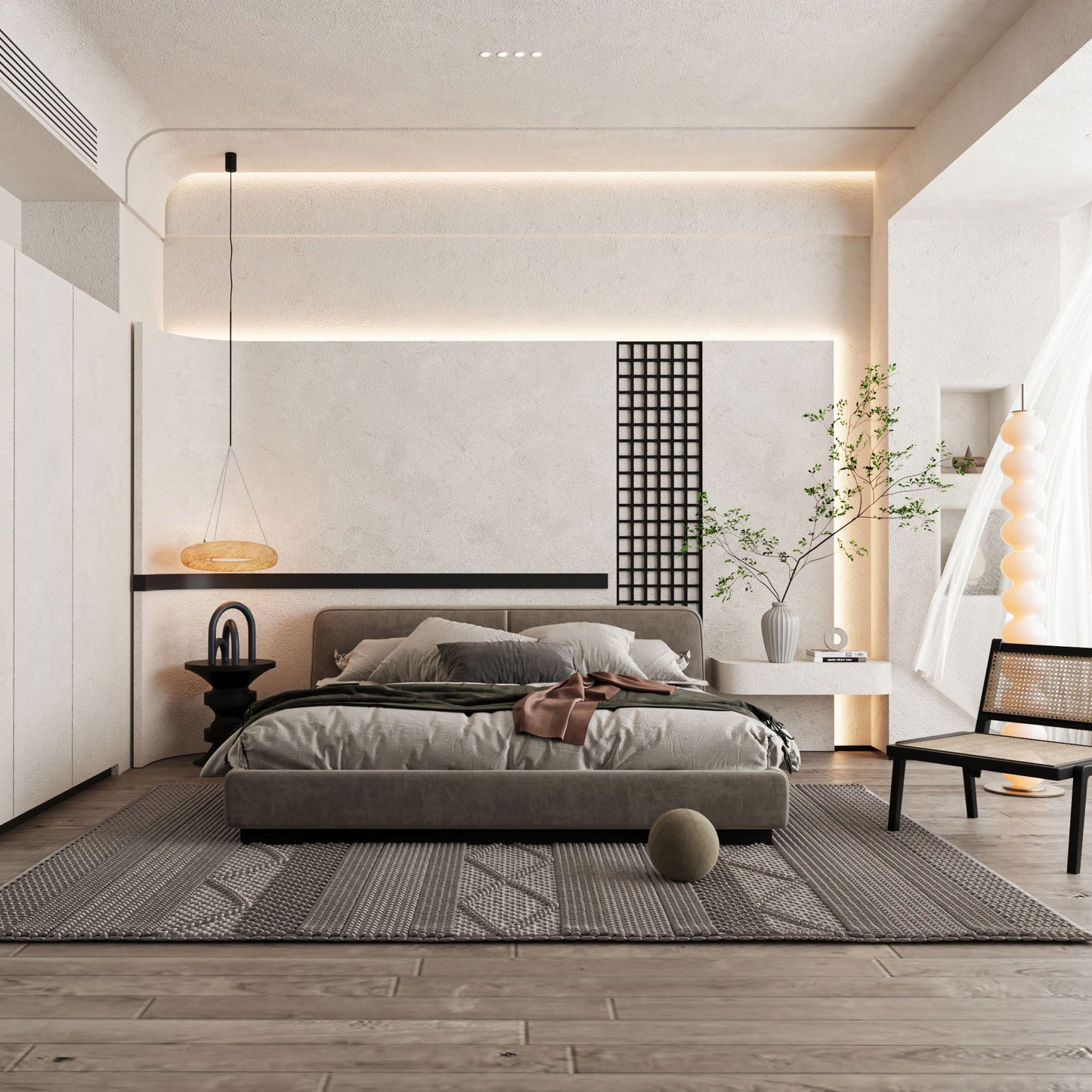 White Alabaster Adjustable Suspension Chandelier