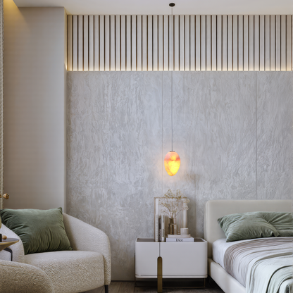 Sculpted Alabaster LED Pendant Light