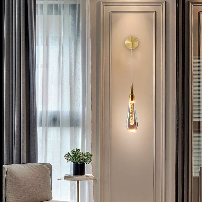 Soltaire Raindrop Glass Cord Wall Sconce