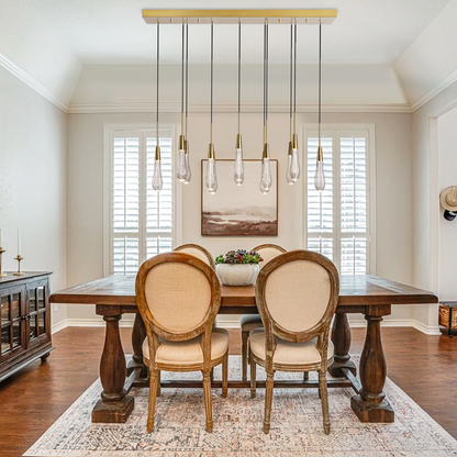 Soltaire Raindrop Glass Linear Chandelier