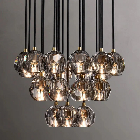 Boule De Radiant Crystal Cluster Chandelier 24"