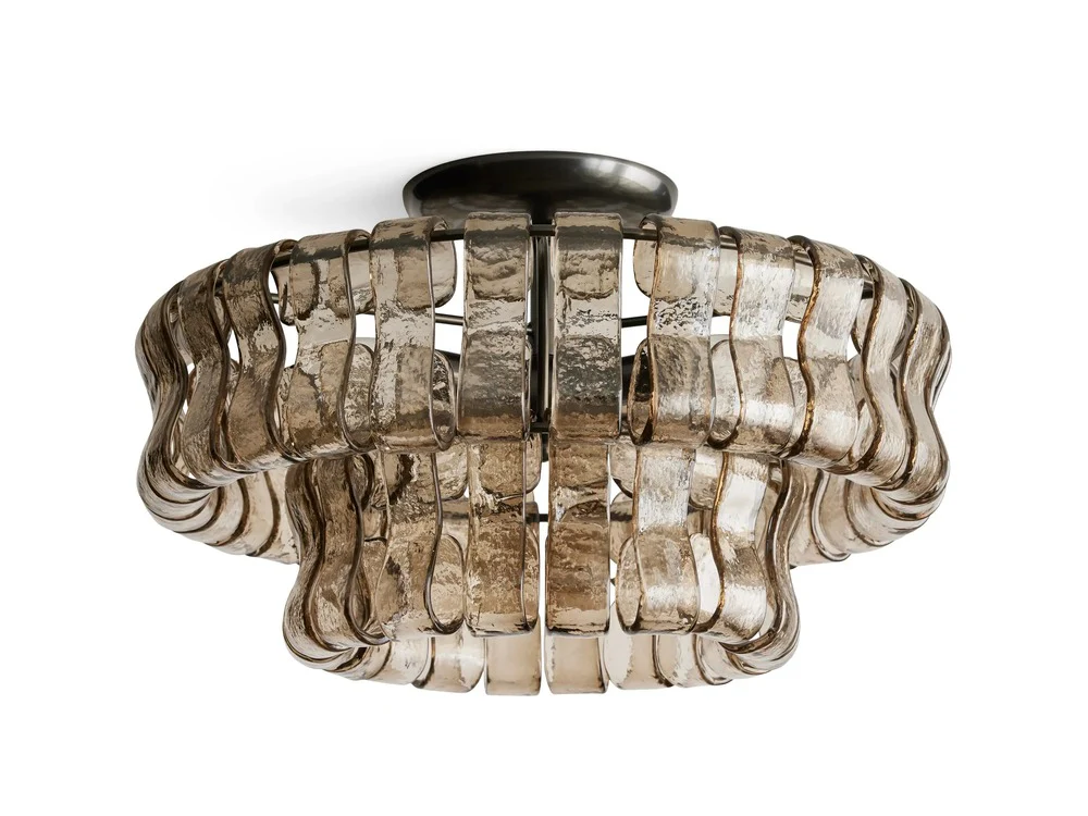 Ghiaccio Textured Glass Flush Mount