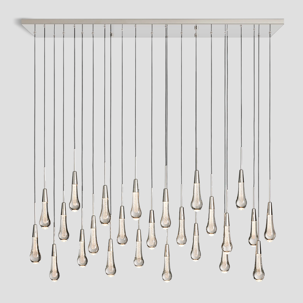 Soltaire Raindrop Glass Linear Chandelier