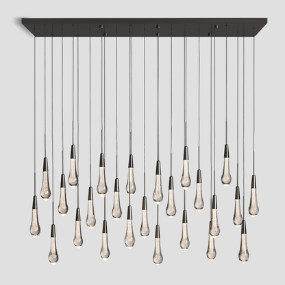 Soltaire Raindrop Glass Linear Chandelier