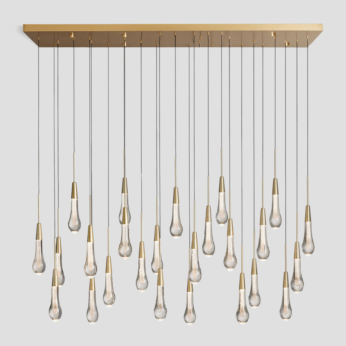 Soltaire Raindrop Glass Linear Chandelier
