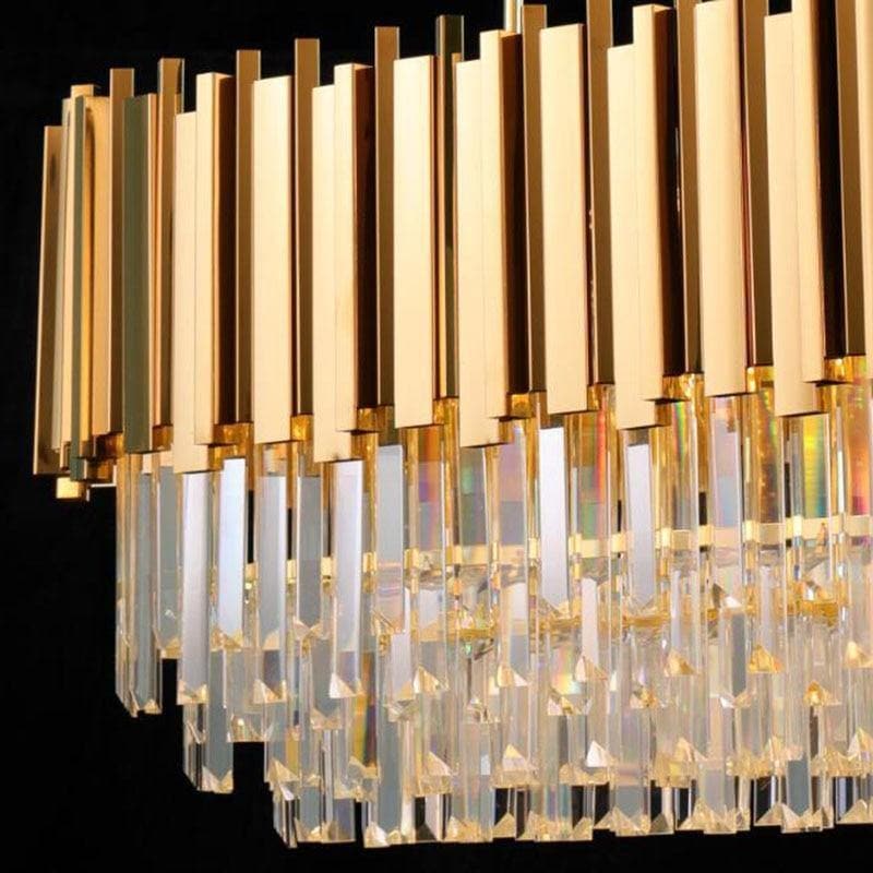 Natasha Structured Crystal Rectangular Chandelier