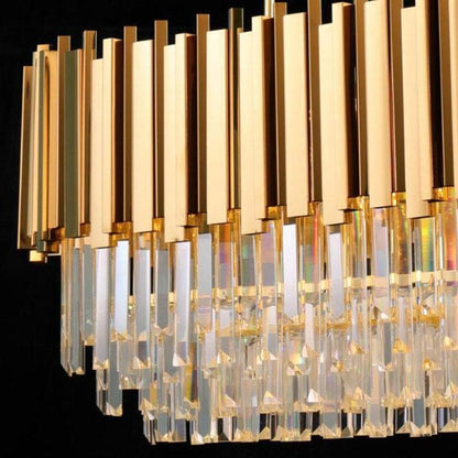 Natasha Structured Crystal Rectangular Chandelier
