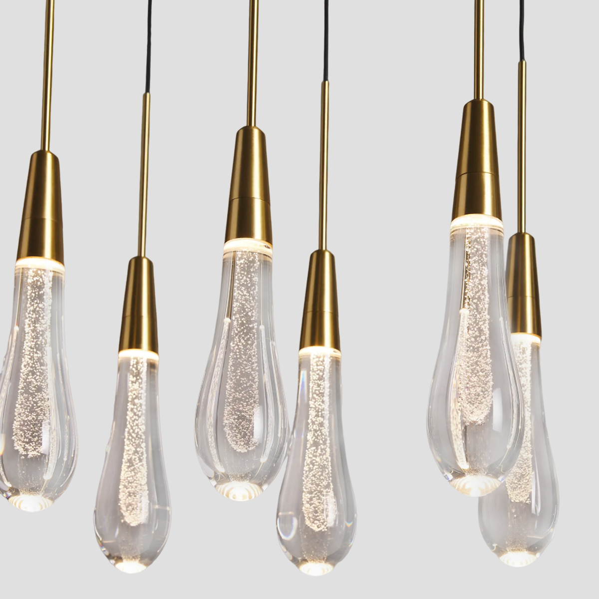 Soltaire Raindrop Glass Linear Chandelier