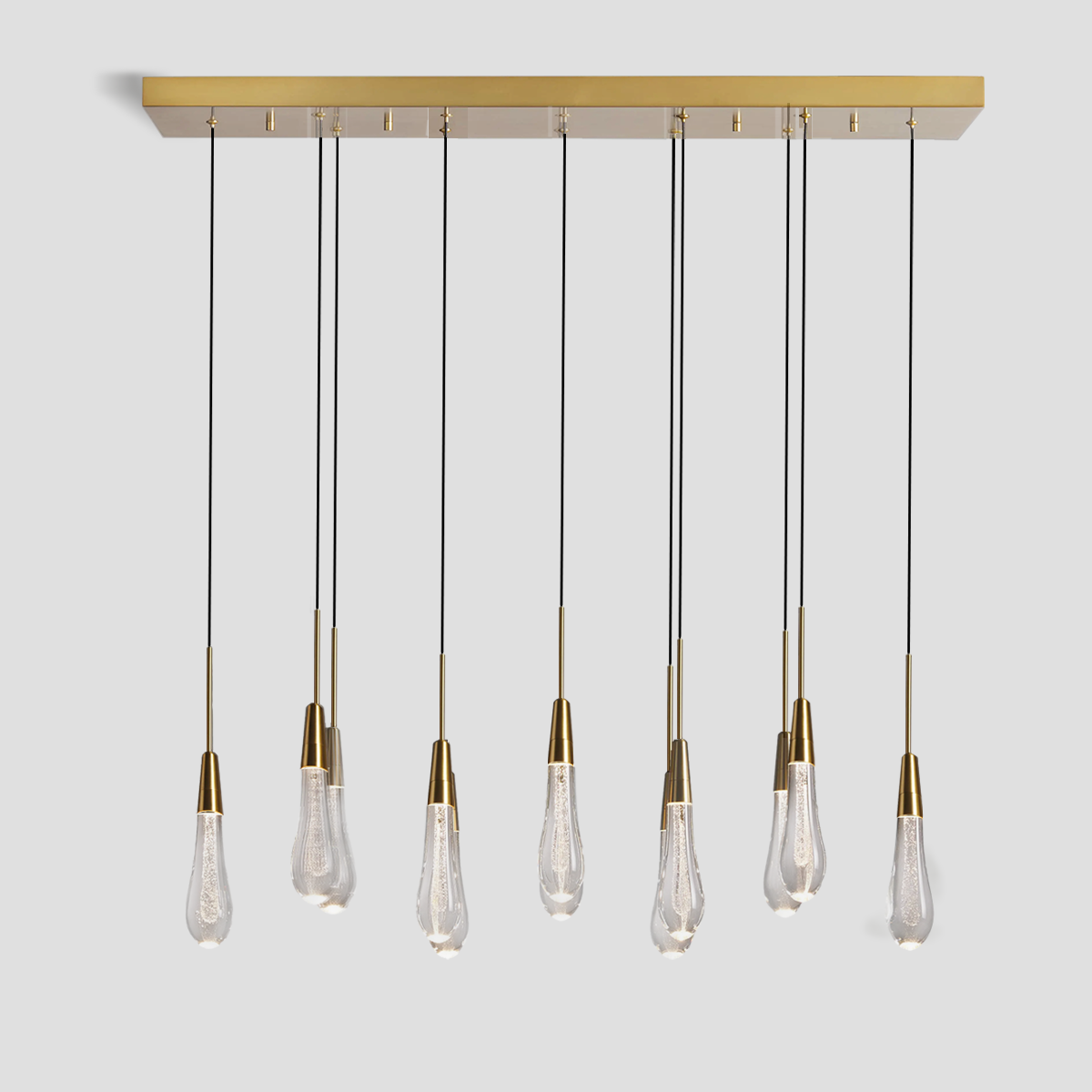 Soltaire Raindrop Glass Linear Chandelier