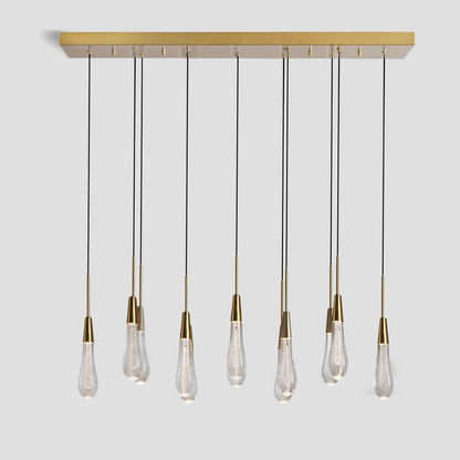 Soltaire Raindrop Glass Linear Chandelier