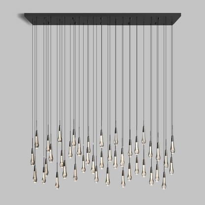 Soltaire Raindrop Glass Linear Chandelier