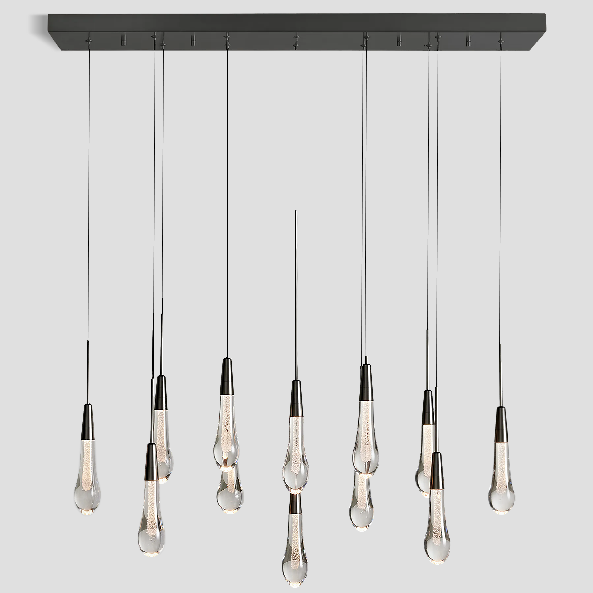 Soltaire Raindrop Glass Linear Chandelier