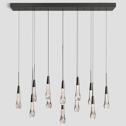 Soltaire Raindrop Glass Linear Chandelier