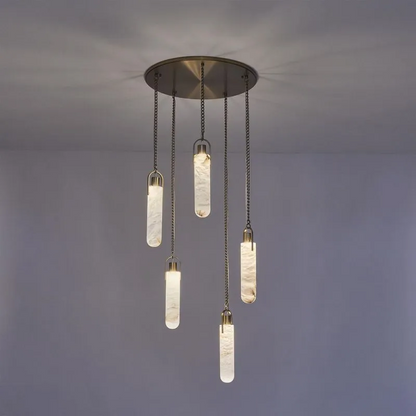Alabaster Flint 5 Light Round Chandelier