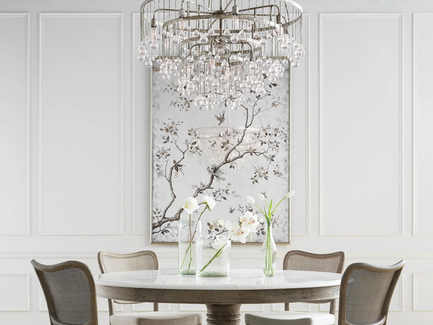 Aubrey Crystal Ball Tiered Round Chandelier