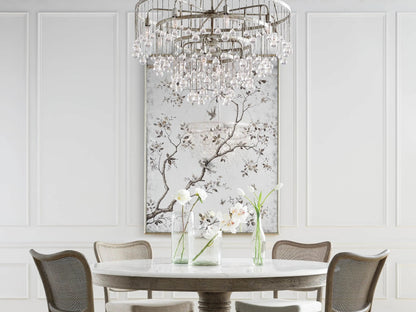 Aubrey Crystal Ball Tiered Round Chandelier