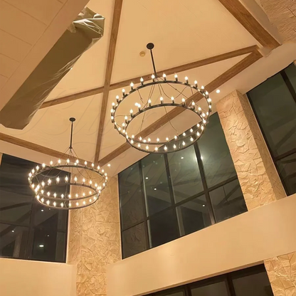 Camino Vintage Industrial Two-Tier Chandelier 50"