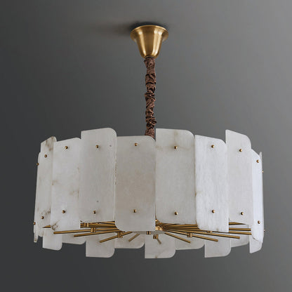 Alabaster Lorry Modern Round Chandelier