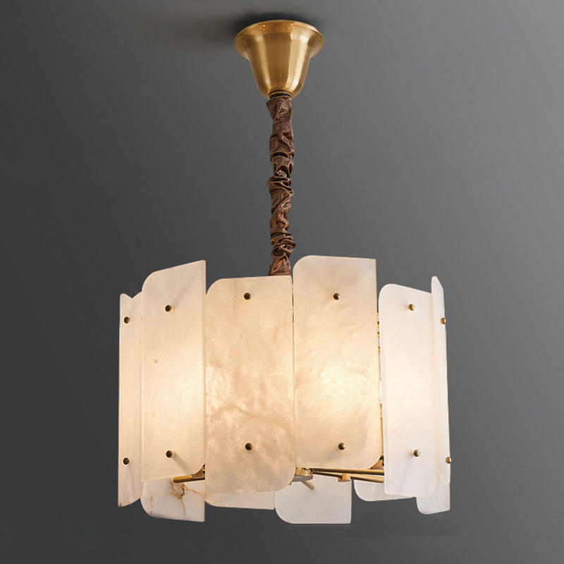 Alabaster Lorry Modern Round Chandelier