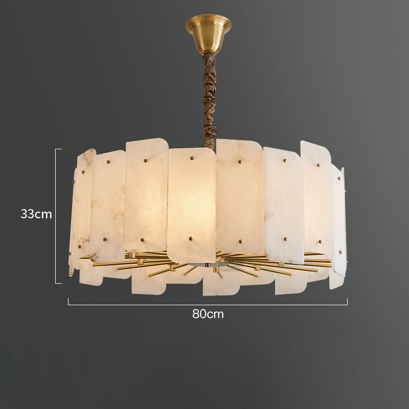 Alabaster Lorry Modern Round Chandelier