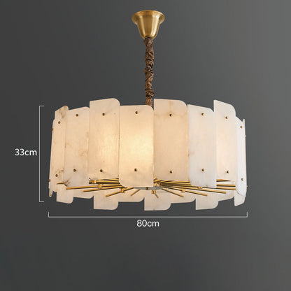 Alabaster Lorry Modern Round Chandelier