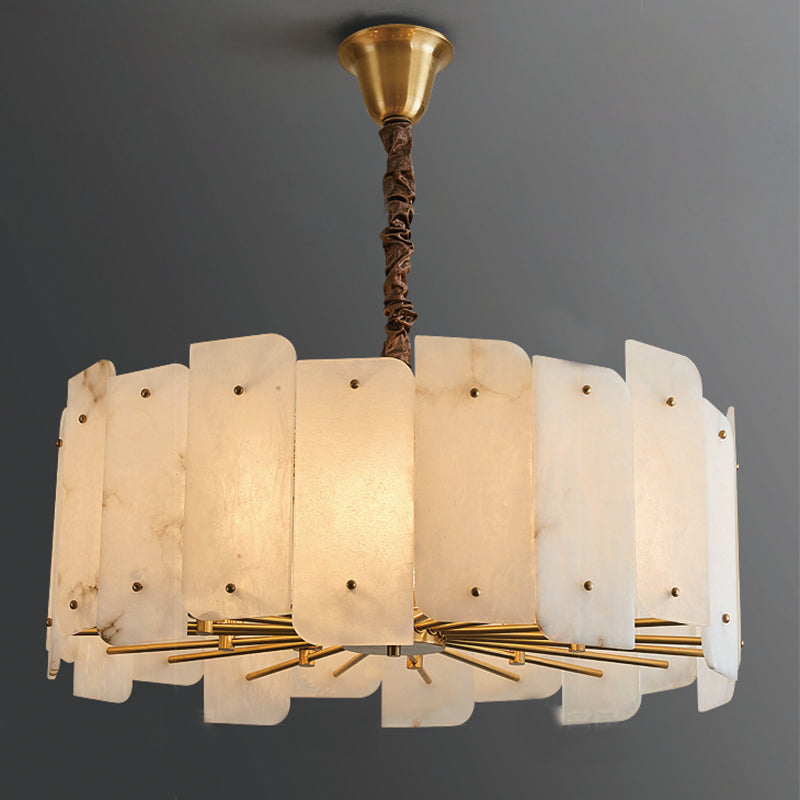 Alabaster Lorry Modern Round Chandelier