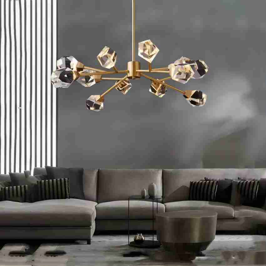 Angle Faceted Crystal Oval Chandelier
