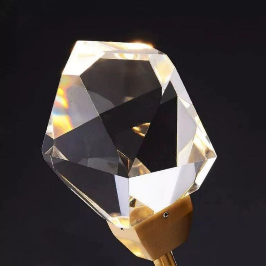 Angle Faceted Crystal Oval Chandelier