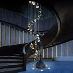 Angle Faceted Crystal Multi-Lights Cascade Chandelier