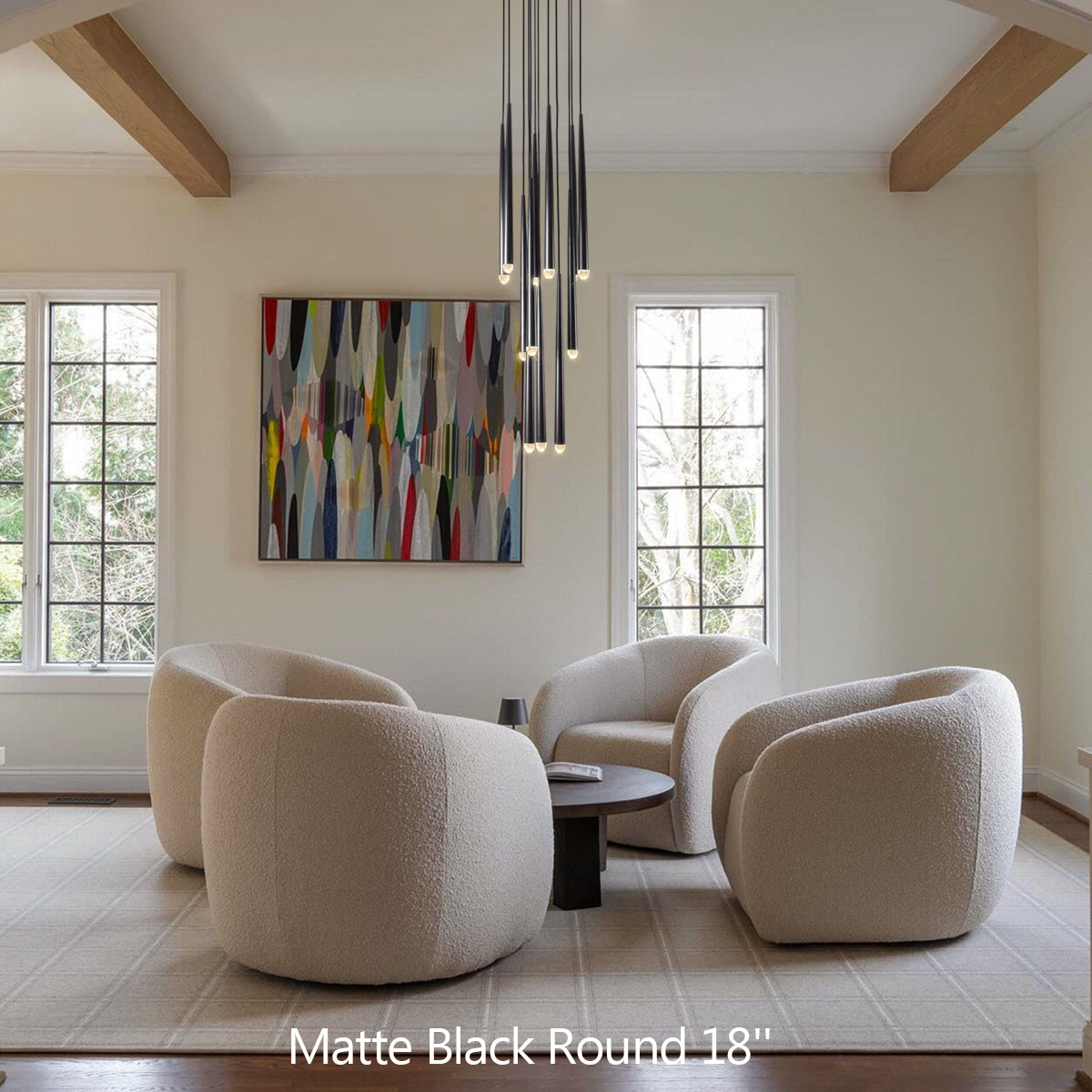 Aquitaine Faceted Cluster Round Chandelier 18"