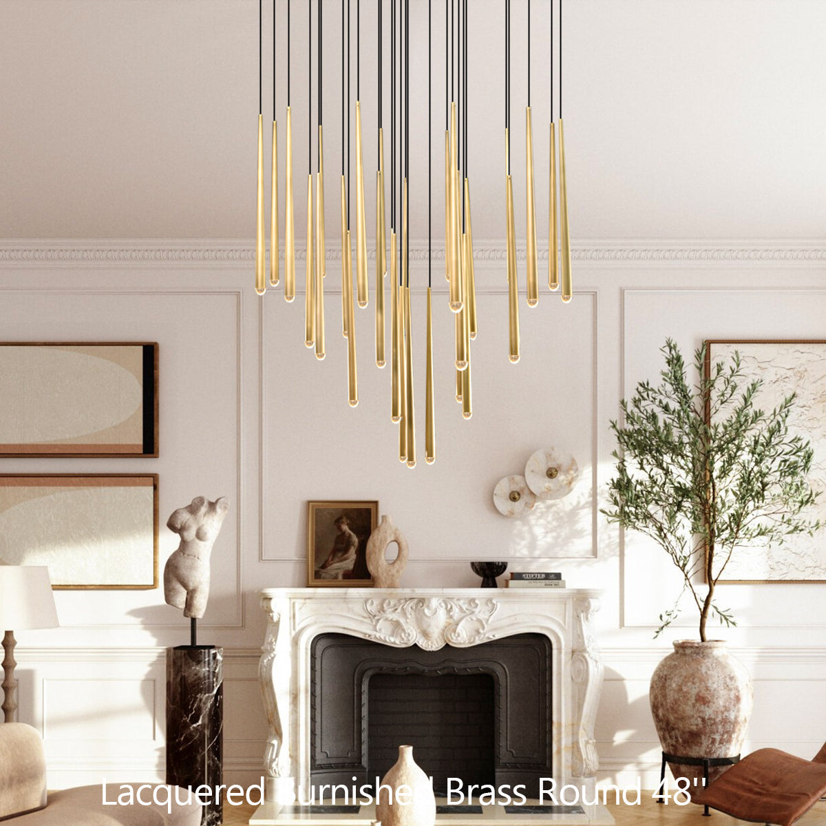Aquitaine Faceted Cluster Round Chandelier 48"