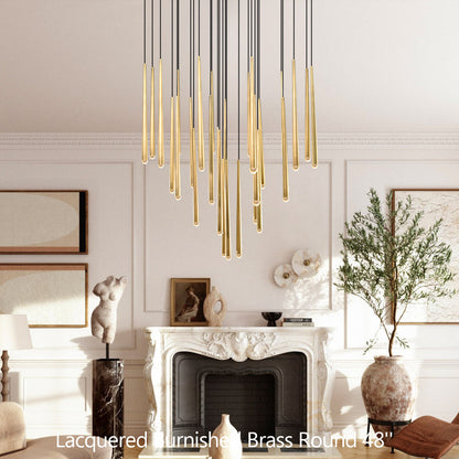 Aquitaine Faceted Cluster Round Chandelier 48"