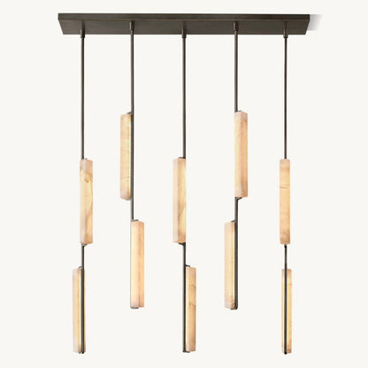 Audubon Sculpt Alabaster Linear Chandelier 54"