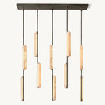 Audubon Sculpt Alabaster Linear Chandelier 54"