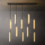 Audubon Sculpt Alabaster Linear Chandelier 54"